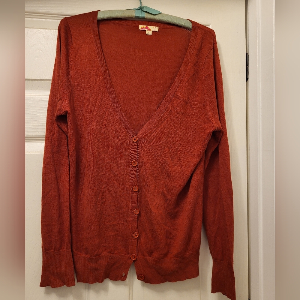 Forever 21 burnt orange cardigan sweater  sz large